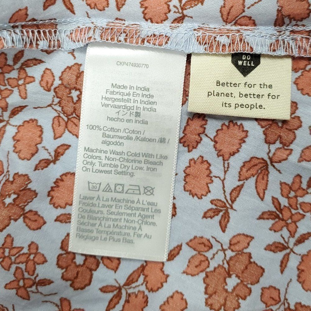 Madewell Fiore Floral Short Sleeve Cotton Wrap Dress Fiore Print Pale Dawn NWOT - Picture 10 of 10